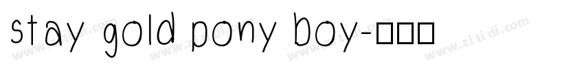 stay gold pony boy字体转换
